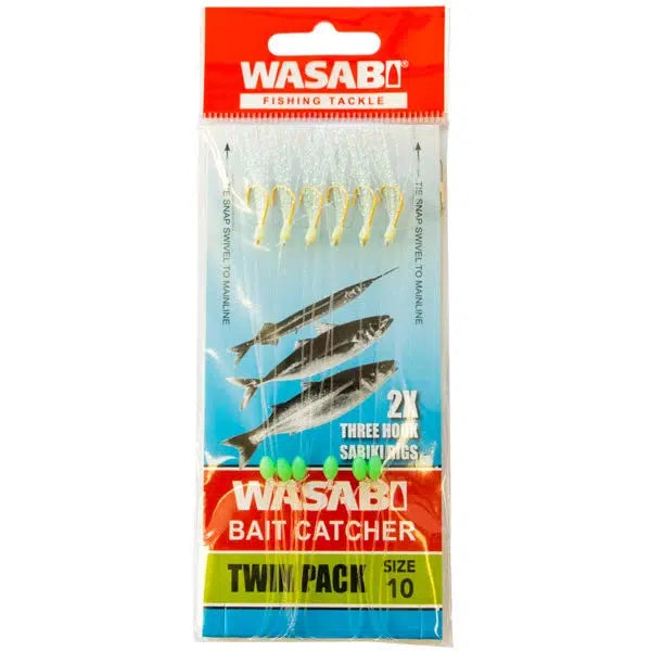 Wasabi Bait Catcher (Twin Pack)-Lure - Sabiki /Bait Jig-Wasabi-Size 10-Fishing Station