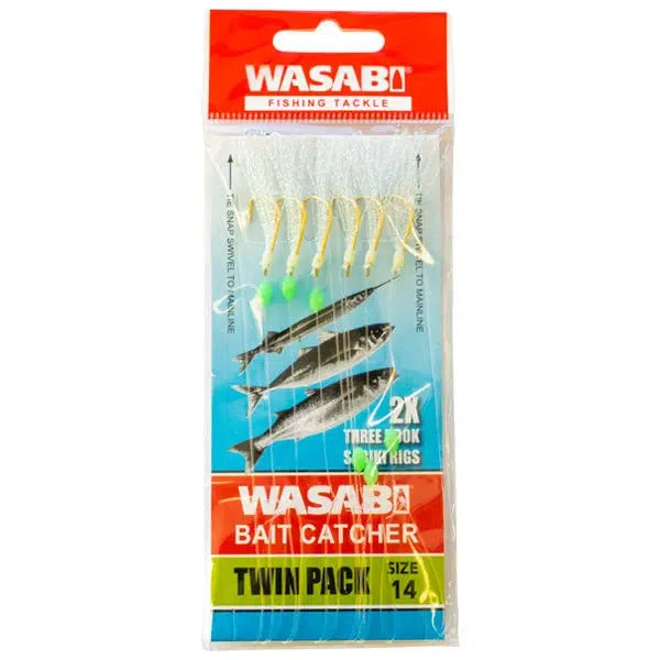 Load image into Gallery viewer, Wasabi Bait Catcher (Twin Pack)-Lure - Sabiki /Bait Jig-Wasabi-Size 14-Fishing Station
