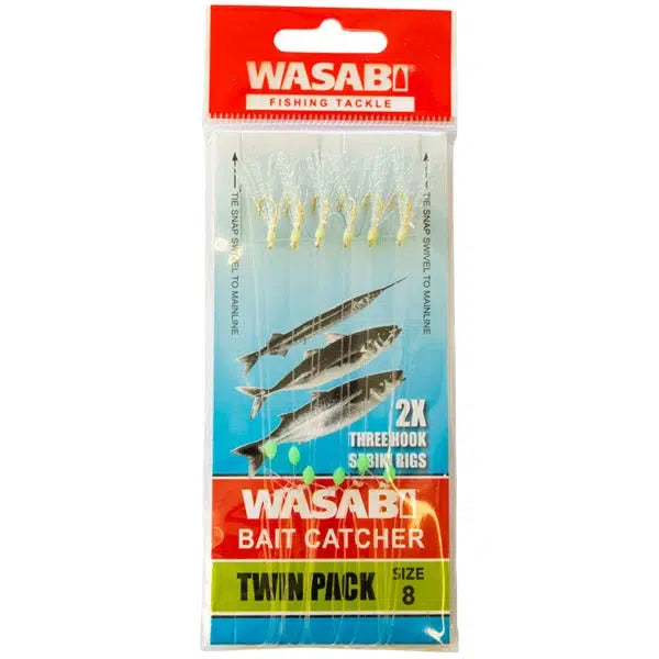 Wasabi Bait Catcher (Twin Pack)-Lure - Sabiki /Bait Jig-Wasabi-Size 8-Fishing Station