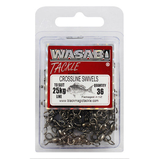 Wasabi Crossline Swivel - Value Pack-Terminal Tackle - Swivels & Snaps-Wasabi-25kg-Fishing Station