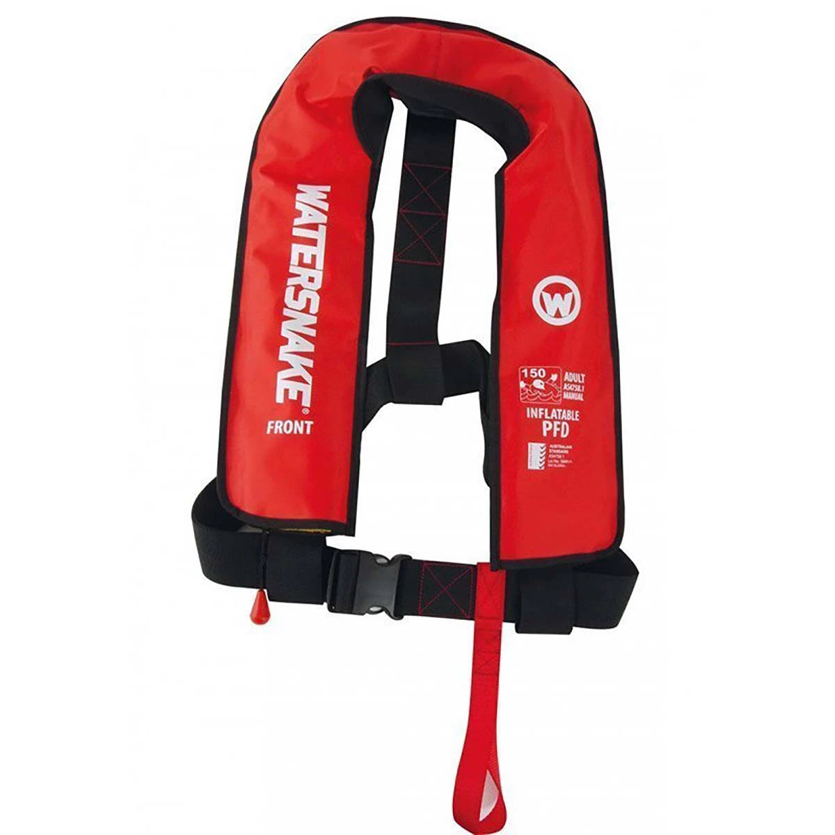 Watersnake Manual Inflatable PFD Life Jacket - Level 150-Life Jackets & PFDs-Watersnake-Red-Fishing Station