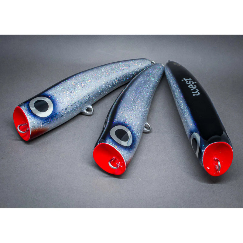 Load image into Gallery viewer, West Coast Poppers Dana Diving Poppers-Lure - Poppers, Stickbaits &amp; Pencils-West Coast Poppers-90g-Blue Disco Stu-Fishing Station
