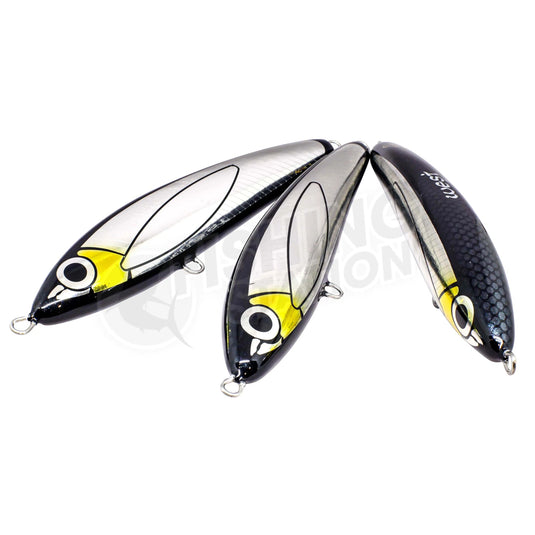 West Coast Poppers Reef Stick Sinking Stickbait-Lure - Poppers, Stickbaits & Pencils-West Coast Poppers-Fast Sink 50g-Black Foil-Fishing Station
