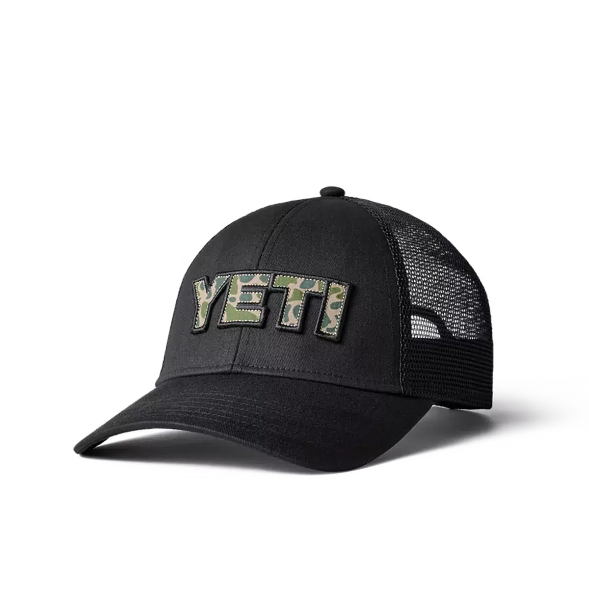 Yeti Camo Logo Badge Trucker Hat-Hats & Headwear-Yeti-Black-Fishing Station
