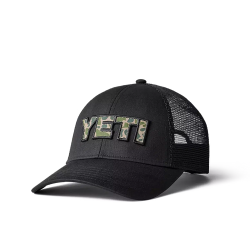Yeti Camo Logo Badge Trucker Hat-Hats & Headwear-Yeti-Black-Fishing Station