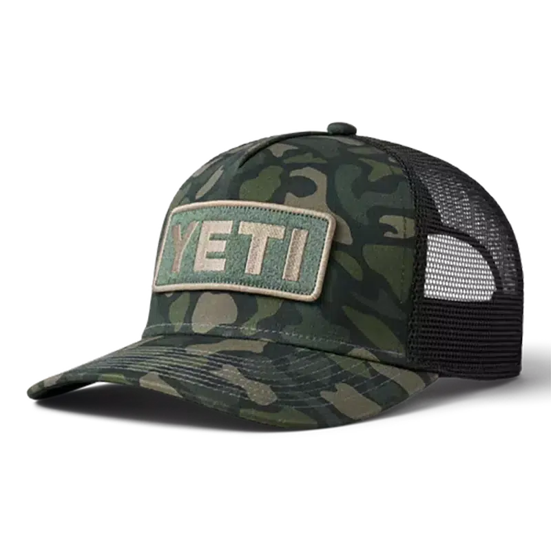 Yeti Logo Full Camo Trucker Hat-Hats & Headwear-Yeti-Green Camo-Fishing Station