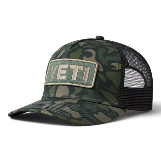 Yeti Logo Full Camo Trucker Hat-Hats & Headwear-Yeti-Green Camo-Fishing Station
