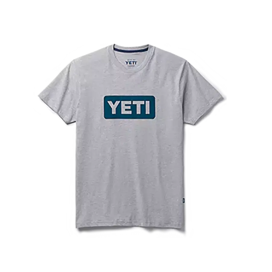 Yeti Premium Logo Badge Short Sleeve T-Shirt - Grey-Shirts & T-Shirts-Yeti-S-Fishing Station