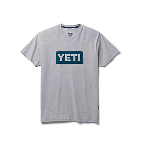 Yeti Premium Logo Badge Short Sleeve T-Shirt - Grey-Shirts & T-Shirts-Yeti-S-Fishing Station