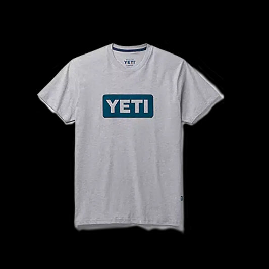 Yeti Premium Logo Badge Short Sleeve T-Shirt - Grey-Shirts & T-Shirts-Yeti-S-Fishing Station