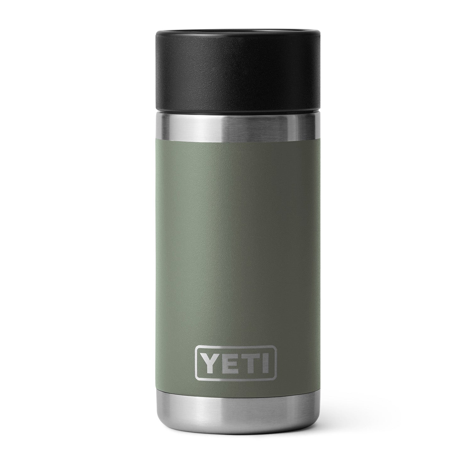Yeti Rambler 12oz (355ml) Reuseable Bottle with HotShot Cap-Coolers & Drinkware-Yeti-Camp Green-Fishing Station