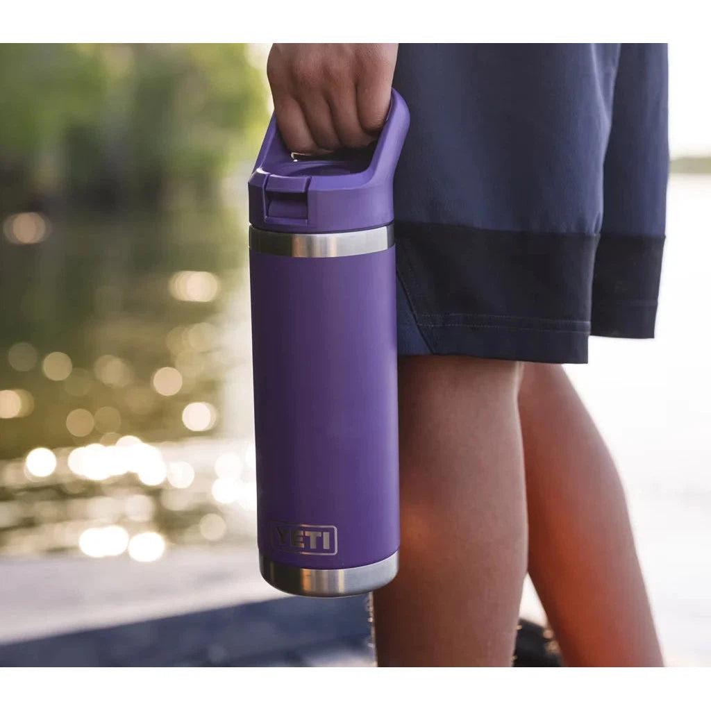 Yeti Rambler 18oz (532ml) Reusable Bottle with Straw Cap-Drinkware-Yeti-Chartreuse-Fishing Station