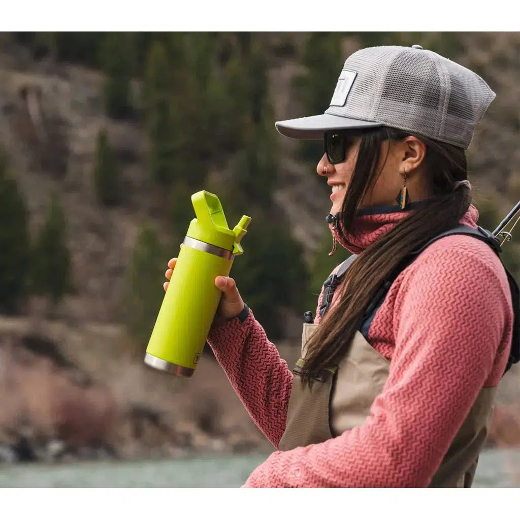 Yeti Rambler 18oz (532ml) Reusable Bottle with Straw Cap-Drinkware-Yeti-Chartreuse-Fishing Station