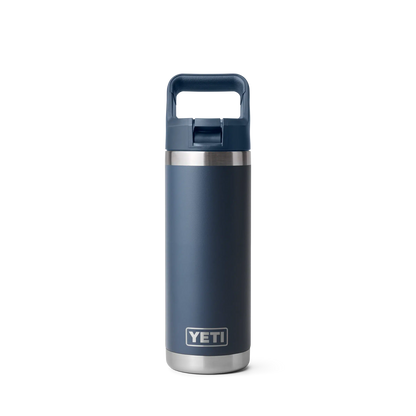 Yeti Rambler 18oz (532ml) Reusable Bottle with Straw Cap-Drinkware-Yeti-Navy-Fishing Station