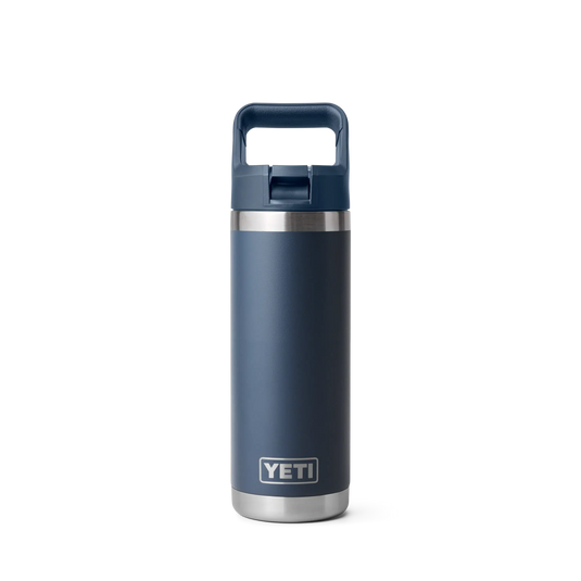 Yeti Rambler 18oz (532ml) Reusable Bottle with Straw Cap-Drinkware-Yeti-Navy-Fishing Station