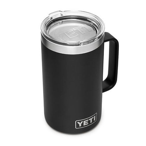 Yeti Rambler 24oz (709ml) Mug with Lid-Drinkware-Yeti-Black-Fishing Station