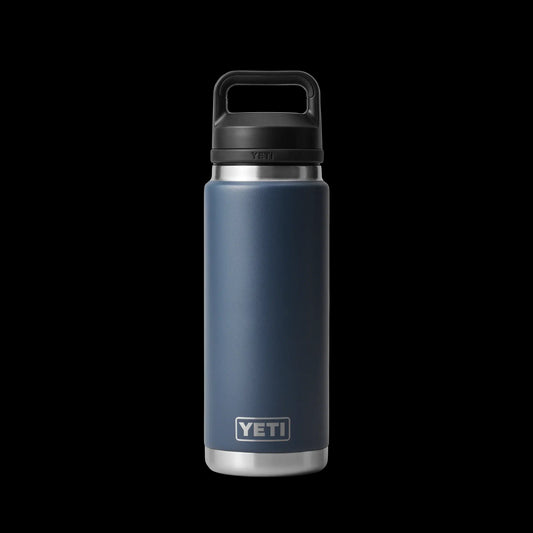 Yeti Rambler 26oz (769ml) Reuseable Bottle with Chug Cap-Drinkware-Yeti-Navy-Fishing Station