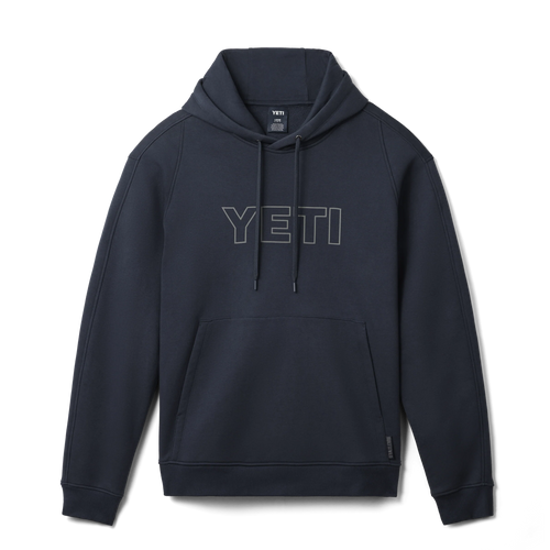 Yeti Logo Built For The Wild Fleece Hoodie Navy