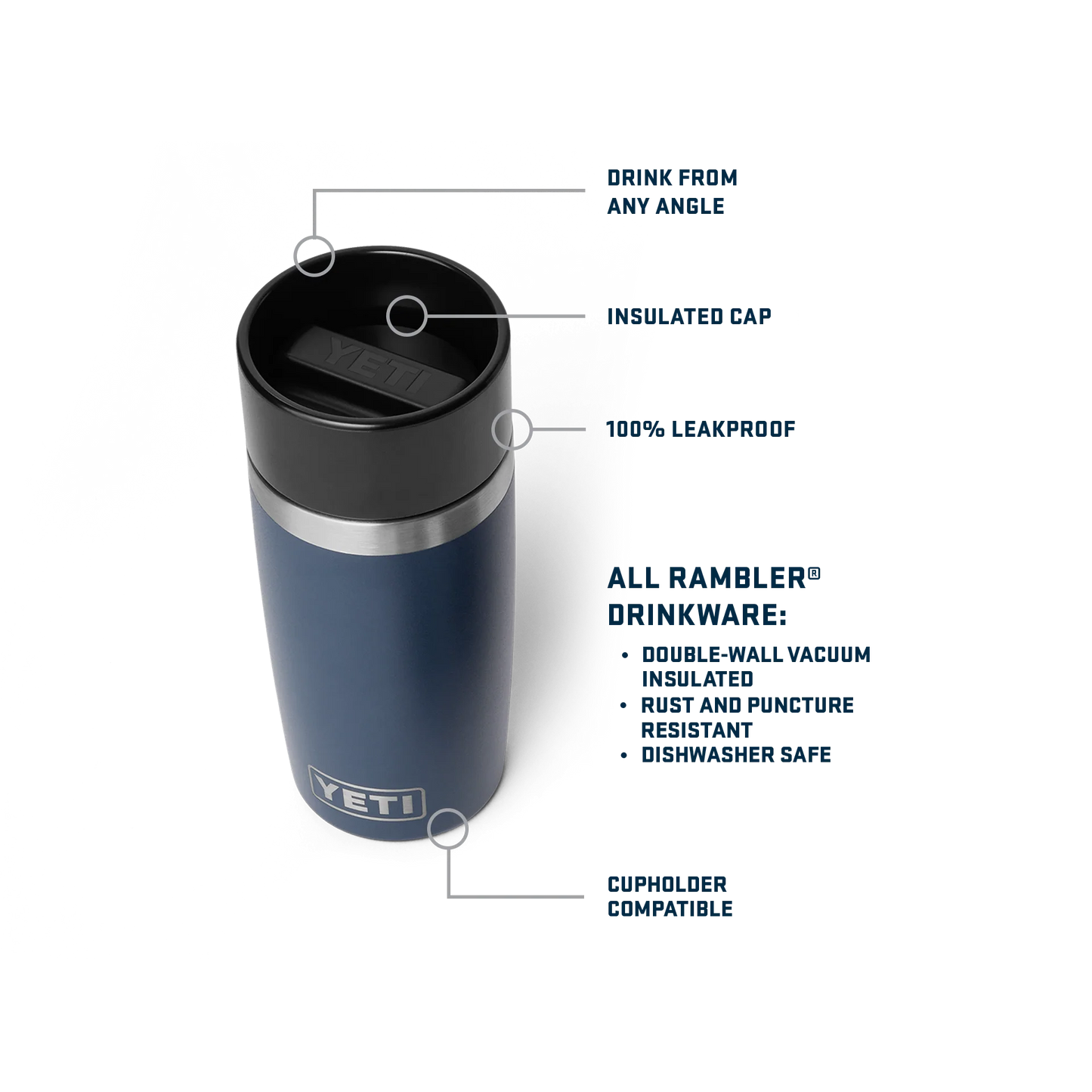 Yeti Rambler 12oz (355ml) Travel Bottle with Commuter Cap