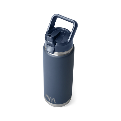 Yeti Rambler 26oz (769ml) Reuseable Bottle with Straw Cap-Drinkware-Yeti-Navy-Fishing Station