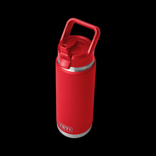 Yeti Rambler 26oz (769ml) Reuseable Bottle with Straw Cap-Drinkware-Yeti-Rescue Red-Fishing Station