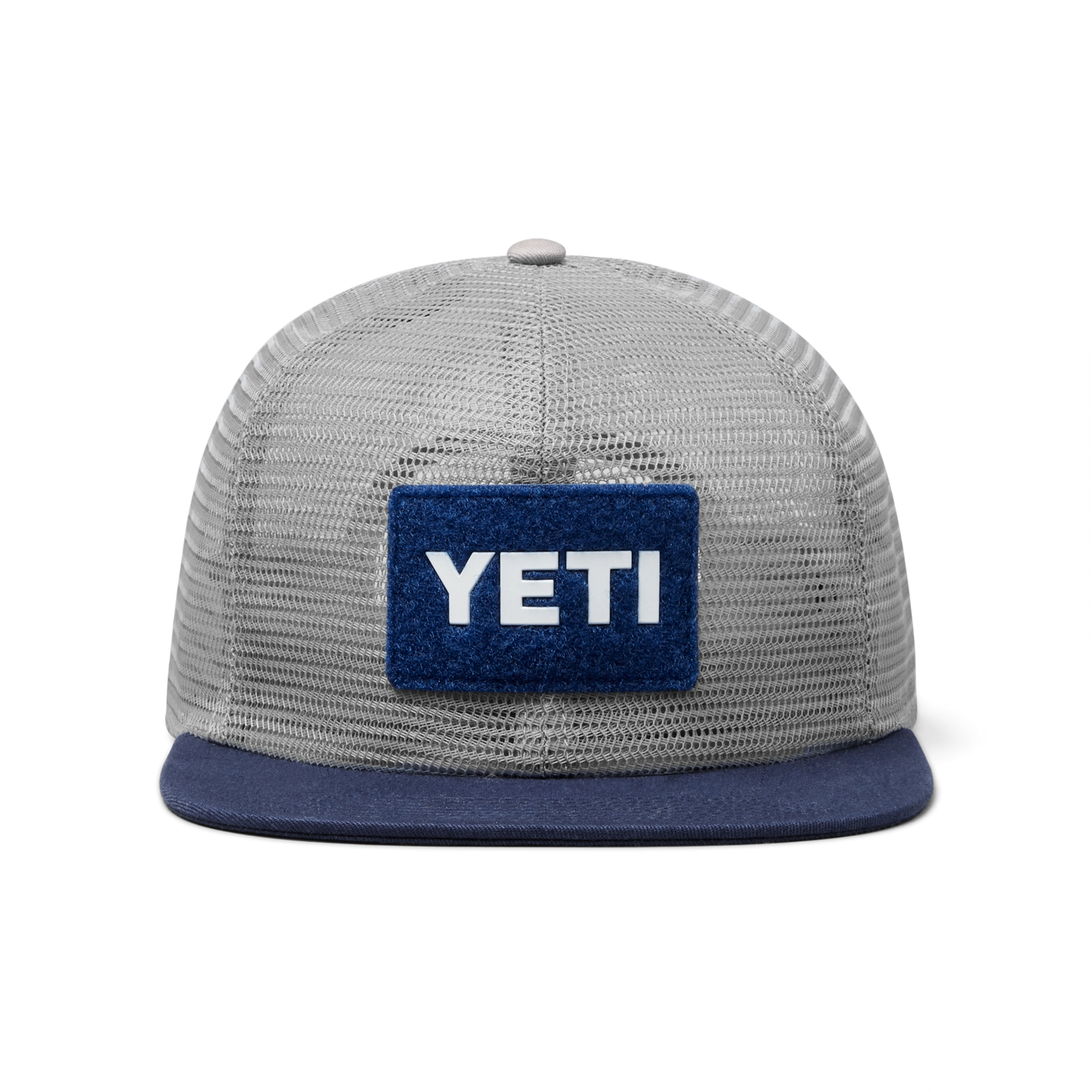 Yeti Velcro Badge Flat Brim Mesh Hat-Hats & Headwear-Yeti-Grey/Navy-Fishing Station