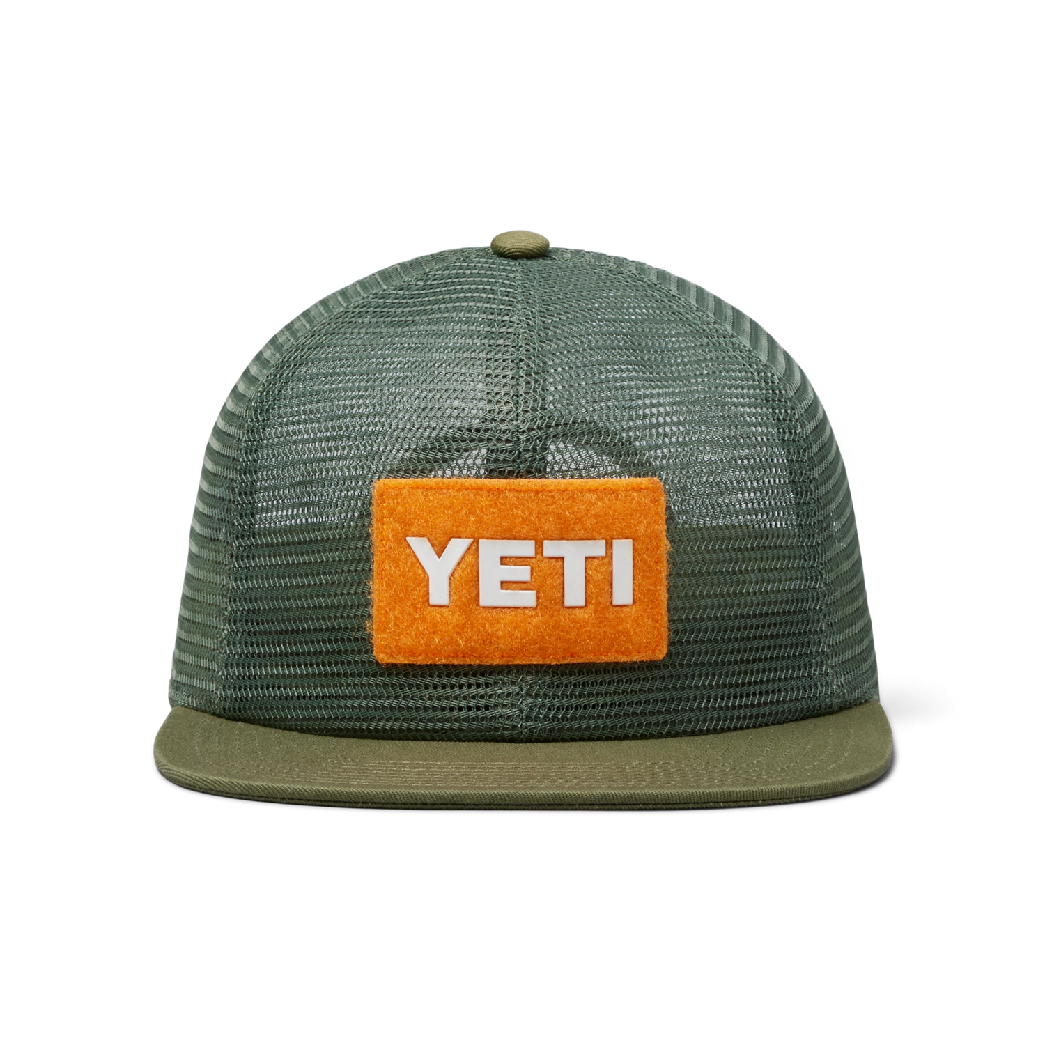 Yeti Velcro Badge Flat Brim Mesh Hat-Hats & Headwear-Yeti-Olive-Fishing Station