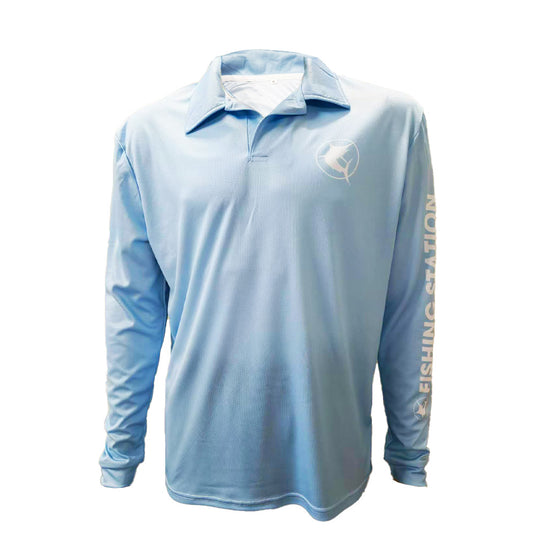 Fishing Station Performance Polo Shirt - Sea Blue